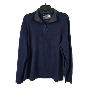 The North Face Mens Large Blue Long Sleeve Pullover Sweater Quarter Zip Layer
